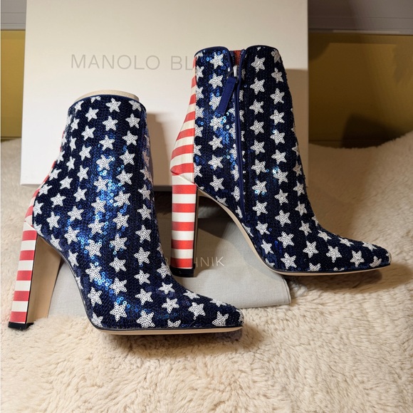 Manolo Blahnik Shoes - New Authentic Manolo Blahnik Starry Heeled Boots